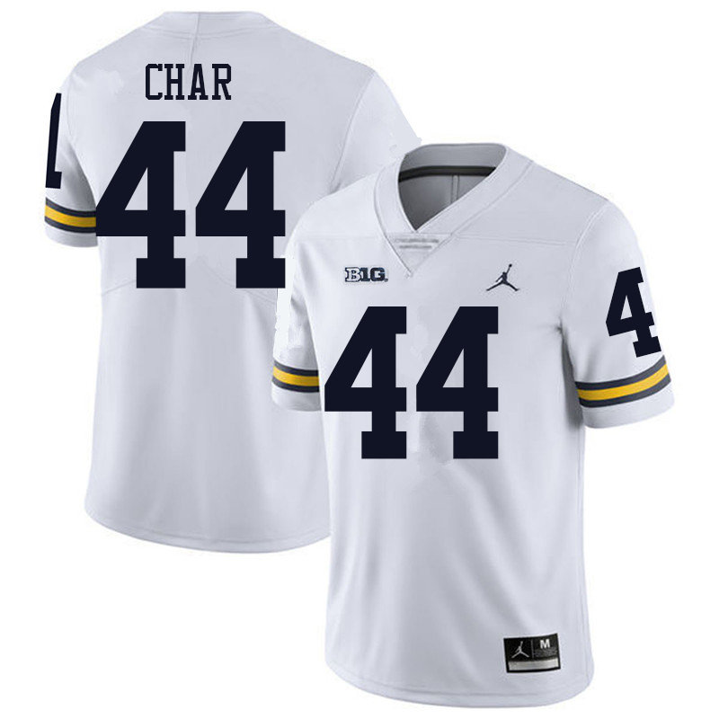 Jordan Brand Men #44 Jared Char Michigan Wolverines College Football Jerseys Sale-White